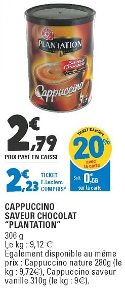 Cappucino saveur vanille - 310 g - PLANTATION