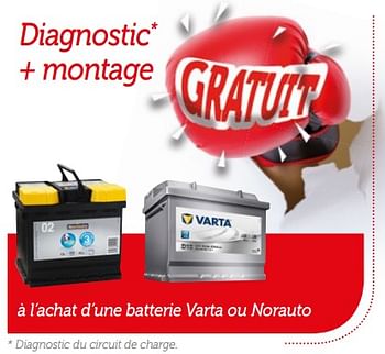 Promotions Gratuit diagnostic + montage à l`achat d`une batterie varta ou norauto - Produit maison - Auto 5  - Valide de 23/04/2018 à 21/05/2018 chez Auto 5