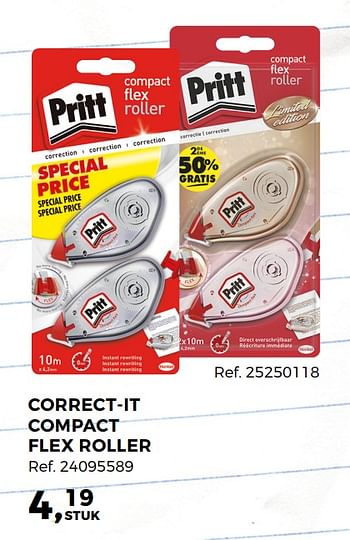 Promotions Correct-it compact flex roller - Pritt - Valide de 24/04/2018 à 29/05/2018 chez Supra Bazar