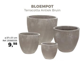 Promotions Bloempot terracotta antiek bruin - Produit maison - Supra Bazar - Valide de 24/04/2018 à 29/05/2018 chez Supra Bazar