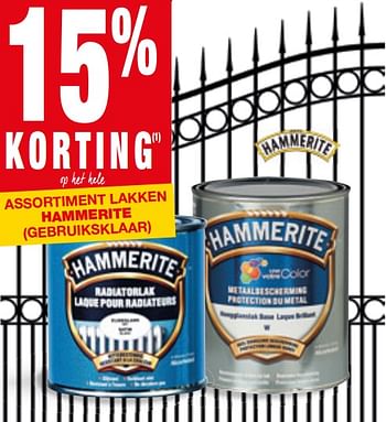 Promoties 15% korting op het hele assotiment lakken hammerite - Hammerite - Geldig van 25/04/2018 tot 07/05/2018 bij Brico