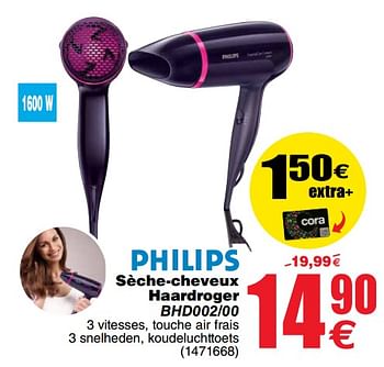 Promotions Philips sèche-cheveux haardroger bhd002-00 - Philips - Valide de 24/04/2018 à 30/04/2018 chez Cora