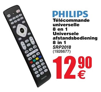 Promoties Philips télécommande universelle 8 en 1 universele afstandsbediening 8 in 1 - Philips - Geldig van 24/04/2018 tot 30/04/2018 bij Cora