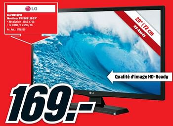 Promoties Lg 29mt49vf moniteur tv edge led 29 - LG - Geldig van 23/04/2018 tot 29/04/2018 bij Media Markt