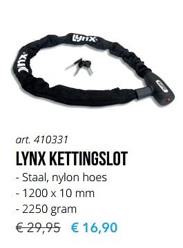 Promotions Lynx kettingslot - Lynx - Valide de 01/10/2017 à 30/04/2018 chez Internet Bikes