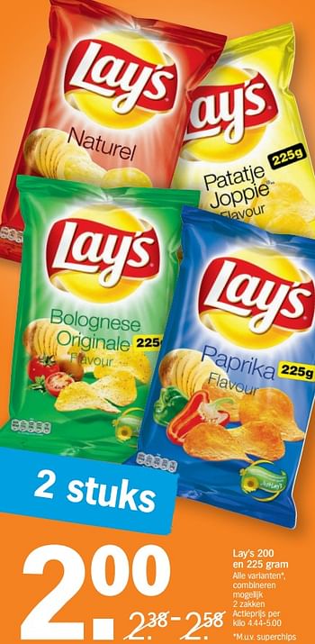 Promoties Lay`s chips - Lay's - Geldig van 23/04/2018 tot 29/04/2018 bij Albert Heijn
