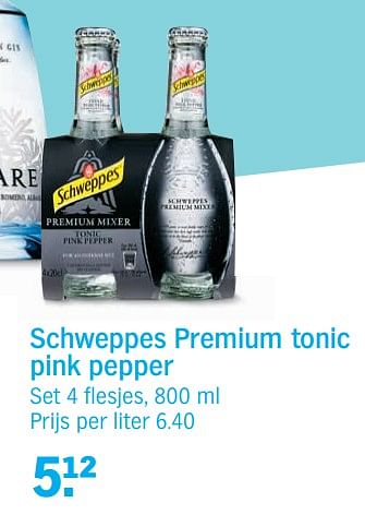 Promoties Schweppes premium tonic pink pepper - Schweppes - Geldig van 23/04/2018 tot 29/04/2018 bij Albert Heijn