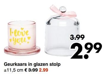Promoties Geurkaars in glazen stolp - Huismerk - Wibra - Geldig van 23/04/2018 tot 12/05/2018 bij Wibra