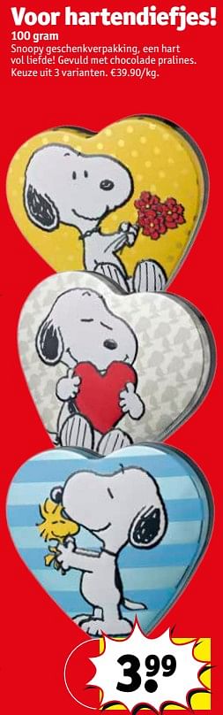 Promoties Snoopy geschenkverpakking, een hart vol liefde! - Huismerk - Kruidvat - Geldig van 24/04/2018 tot 29/04/2018 bij Kruidvat