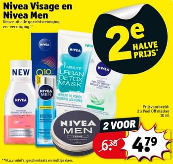 Promoties Nivea visage en nivea men 2 x peel off masker - Nivea - Geldig van 24/04/2018 tot 29/04/2018 bij Kruidvat