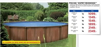 Promoties Piscine esprit redwood - Atlantic Pools - Geldig van 28/03/2018 tot 30/06/2018 bij Hubo