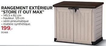Promotions Rangement extérieur store it out max - Keter - Valide de 28/03/2018 à 30/06/2018 chez Hubo