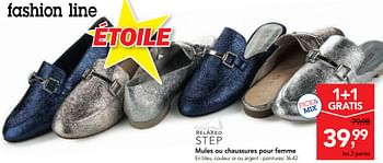 Promotions Mules ou chaussures pour femme - Fashion Line - Valide de 25/04/2018 à 08/05/2018 chez Makro