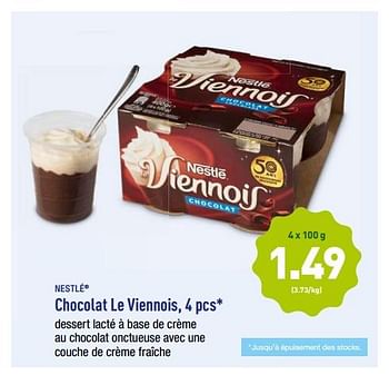 Promoties Chocolat le viennois - Nestlé - Geldig van 23/04/2018 tot 28/04/2018 bij Aldi