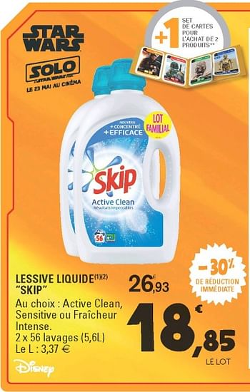 Promotions Lessive liquide skip - Skip - Valide de 17/04/2018 à 28/04/2018 chez E.Leclerc