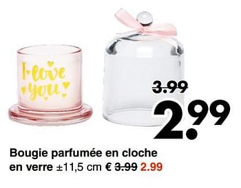 Promotions Bougie parfumée en cloche en verre - Produit maison - Wibra - Valide de 23/04/2018 à 12/05/2018 chez Wibra