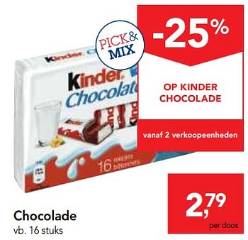 Promoties Chocolade - Kinder - Geldig van 25/04/2018 tot 08/05/2018 bij Makro