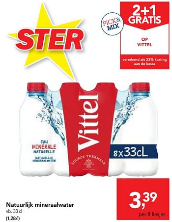 Promotions Natuurlijk mineraalwater - Vittel - Valide de 25/04/2018 à 08/05/2018 chez Makro