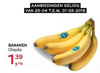 Promoties Bananen chiquita - Chiquita - Geldig van 25/04/2018 tot 01/05/2018 bij Alvo