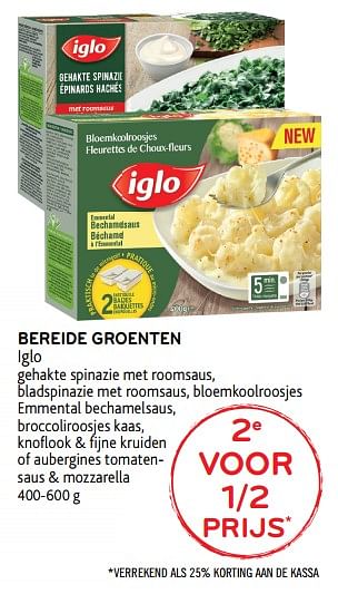 Promotions Bereide groenten iglo - Iglo - Valide de 25/04/2018 à 08/05/2018 chez Alvo