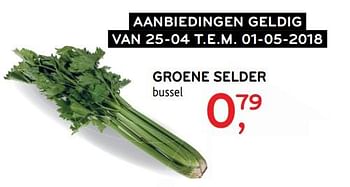 Promoties Groene selder - Huismerk - Alvo - Geldig van 25/04/2018 tot 01/05/2018 bij Alvo