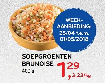 Promoties Soepgroenten brunoise - Huismerk - Alvo - Geldig van 25/04/2018 tot 01/05/2018 bij Alvo