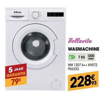 Promoties Bellavita wasmachine wm 1207 a++ wvet2 - Bellavita - Geldig van 26/04/2018 tot 13/05/2018 bij Electro Depot