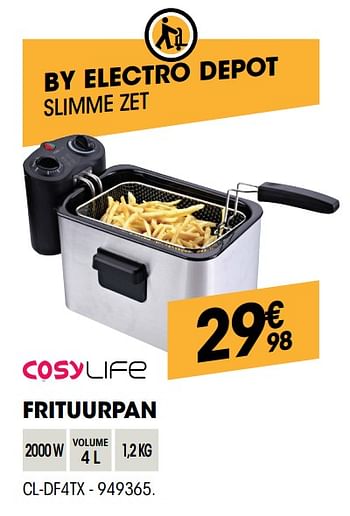 Promotions Cosylife frituurpan cl-df4tx - Cosylife - Valide de 26/04/2018 à 13/05/2018 chez Electro Depot