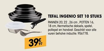 Promoties Tefal ingenio set 10 stuks - Tefal - Geldig van 26/04/2018 tot 13/05/2018 bij Electro Depot