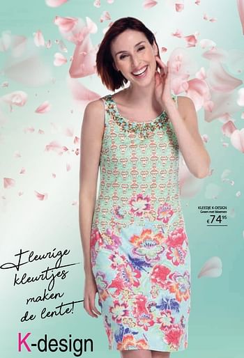 Promotions Kleedje k-design groen met bloemen - K-design - Valide de 15/04/2018 à 15/05/2018 chez Vavantas