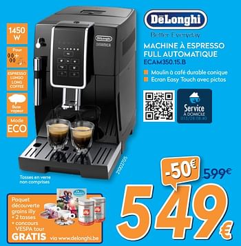 Promoties Delonghi machine à espresso full automatique ecam350.15.b - Delonghi - Geldig van 23/04/2018 tot 24/05/2018 bij Krefel