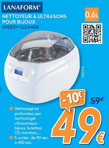 Promotions Lanaform nettoyeur à ultrasons pour bijoux speedy cleaner - Lanaform - Valide de 23/04/2018 à 24/05/2018 chez Krefel