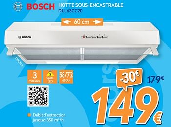Promoties Bosch hotte sous-encastrable dul63cc20 - Bosch - Geldig van 23/04/2018 tot 24/05/2018 bij Krefel
