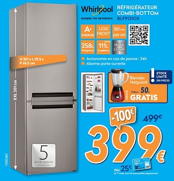Promoties Whirlpool réfrigérateur combi-bottom blf9121ox - Whirlpool - Geldig van 23/04/2018 tot 24/05/2018 bij Krefel