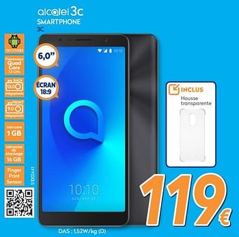 Promotions Alcatel smartphone 3c - Alcatel - Valide de 23/04/2018 à 24/05/2018 chez Krefel