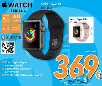 Promotions Apple watch series 3 - Apple - Valide de 23/04/2018 à 24/05/2018 chez Krefel
