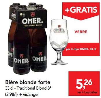 Promotions Bière blonde forte - Omer - Valide de 25/04/2018 à 08/05/2018 chez Makro