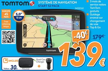 Promotions Tomtom système de navigation start 52 pack - TomTom - Valide de 23/04/2018 à 24/05/2018 chez Krefel