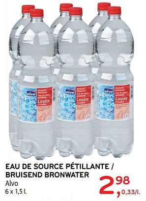 Promotions Eau de source pétillante - Produit maison - Alvo - Valide de 25/04/2018 à 08/05/2018 chez Alvo