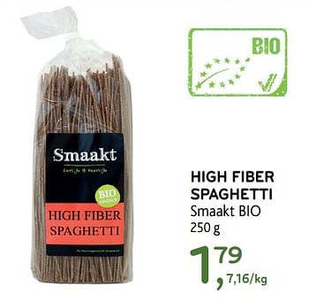 Promotions High fiber spaghetti - Smaakt - Valide de 25/04/2018 à 08/05/2018 chez Alvo