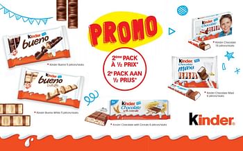 Promotions Kinder promo 2ème pack à ½ prix - Kinder - Valide de 25/04/2018 à 08/05/2018 chez Alvo