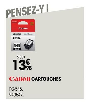 Promotions Canon cartouches pg-545 - Canon - Valide de 26/04/2018 à 13/05/2018 chez Electro Depot
