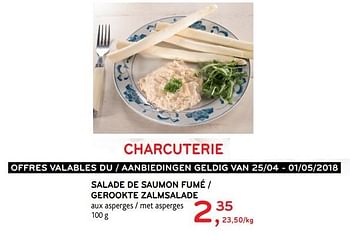 Promoties Salade de saumon fumé - Huismerk - Alvo - Geldig van 25/04/2018 tot 01/05/2018 bij Alvo