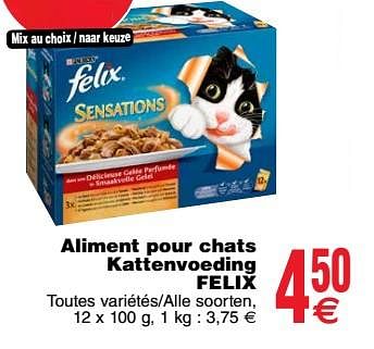 Promotions Aliment pour chats kattenvoeding felix - Purina - Valide de 24/04/2018 à 30/04/2018 chez Cora