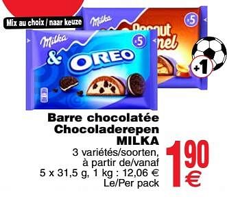 Promotions Barre chocolatée chocoladerepen milka - Milka - Valide de 24/04/2018 à 30/04/2018 chez Cora