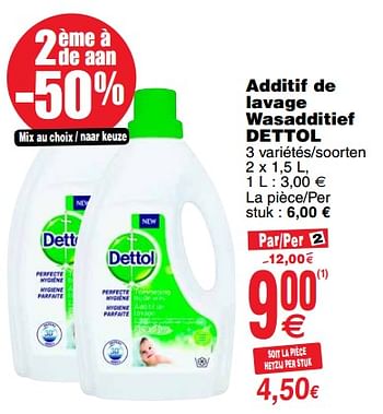 Promotions Additif de lavage wasadditief dettol - Dettol - Valide de 24/04/2018 à 30/04/2018 chez Cora