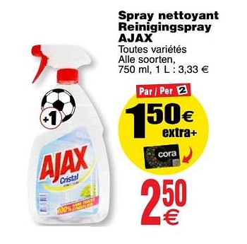 Promotions Spray nettoyant reinigingspray ajax - Ajax - Valide de 24/04/2018 à 30/04/2018 chez Cora