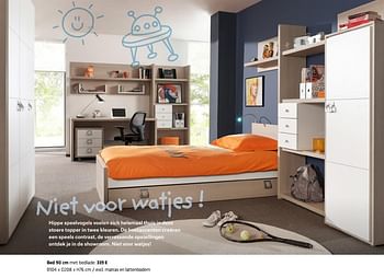 Promoties Bed 90 cm - Huismerk - Euroshop - Geldig van 20/03/2018 tot 30/06/2018 bij Euro Shop