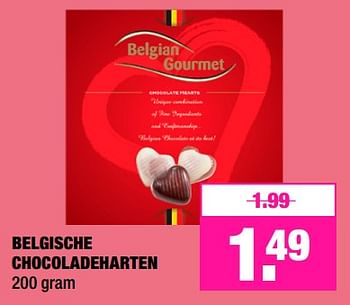Promotions Belgische chocoladeharten - Belgian Gourmet - Valide de 23/04/2018 à 06/05/2018 chez Big Bazar
