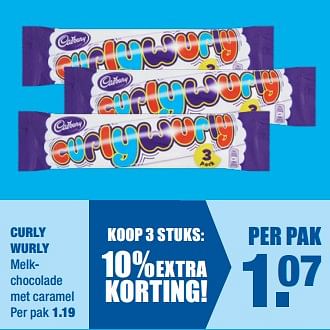 Promoties Curly wurly melkchocolade met caramel - Huismerk - Big Bazar - Geldig van 23/04/2018 tot 06/05/2018 bij Big Bazar